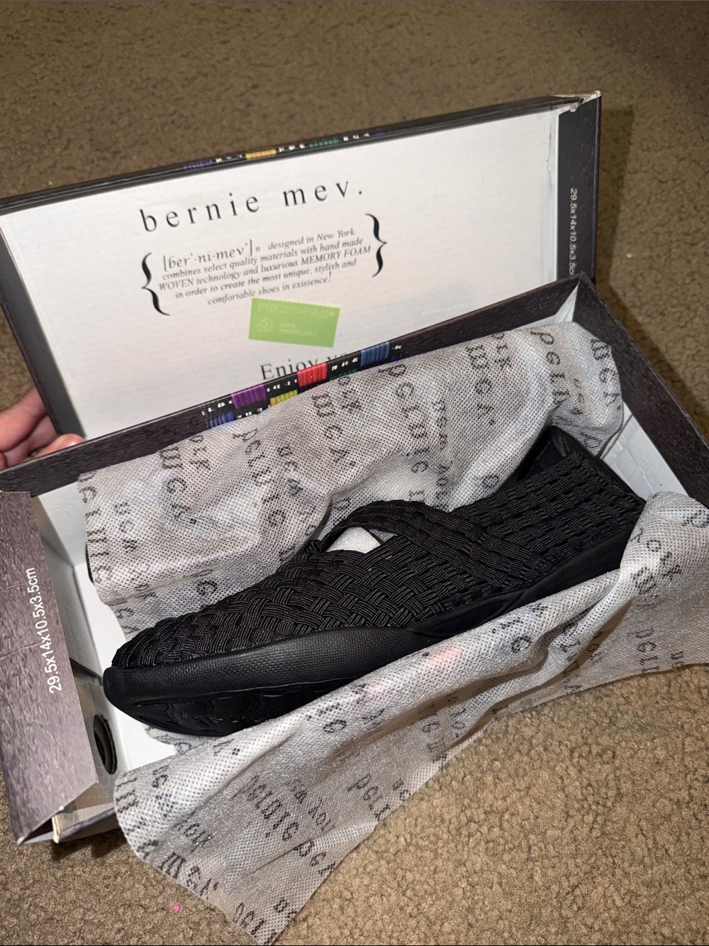 bernie mev. Black Woven Slip-On Loafer